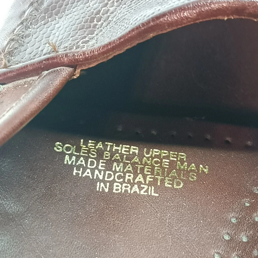 Jean-Pier Clemente Mens Brown Leather Handcrafted Loafers Brazil Slip On Shoes